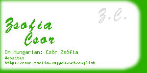 zsofia csor business card
