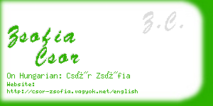 zsofia csor business card